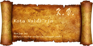 Kota Valéria névjegykártya